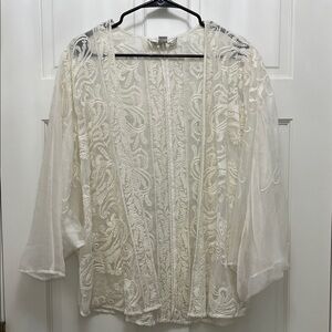 Anthropologie Beyond Vintage Paisley Embroidered Shawl Cover Up - Size XS/S